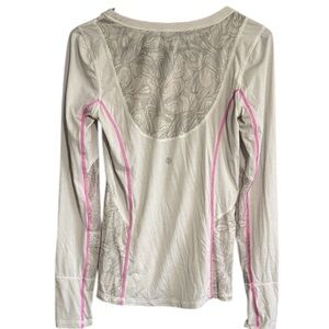 Lululemon Women's Long Sleeve Top with Pink Accents